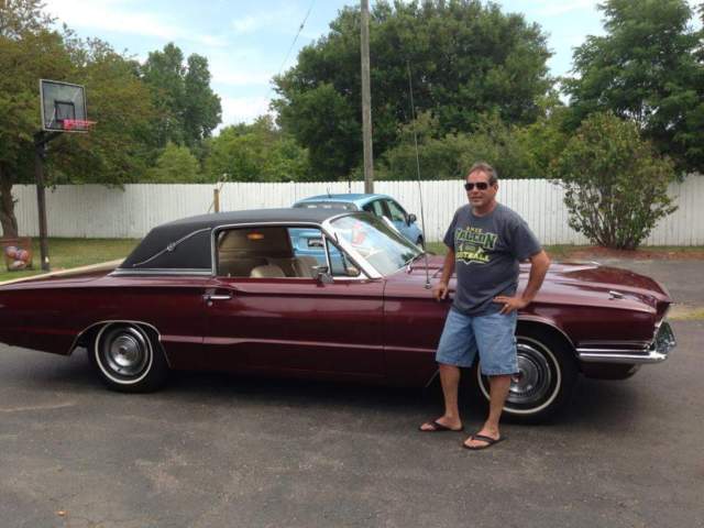 1966 Burgundy Ford Thunderbird 2dr full black vinyl top with tan/cream interior