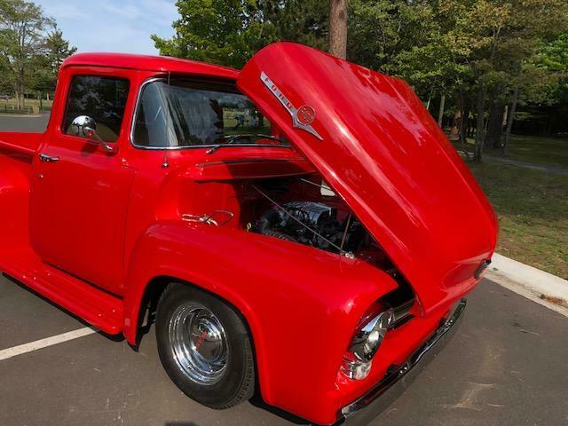 1956 Red Ford F-100 Standard Cab Pickup