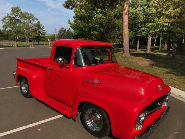 1956 Red Ford F-100 Standard Cab Pickup