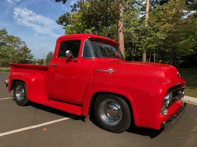 1956 Red Ford F-100 Standard Cab Pickup