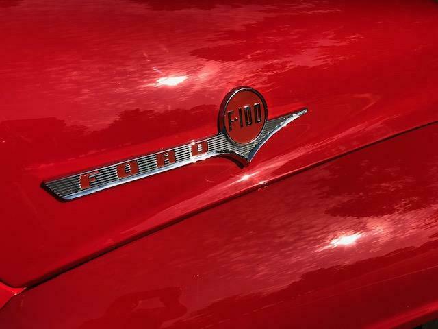 1956 Red Ford F-100 Standard Cab Pickup