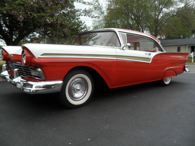 1957 Red/white Ford Fairlane hardtop coupe