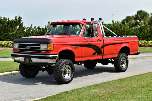 1989 Red Ford F-350 Pickup Truck