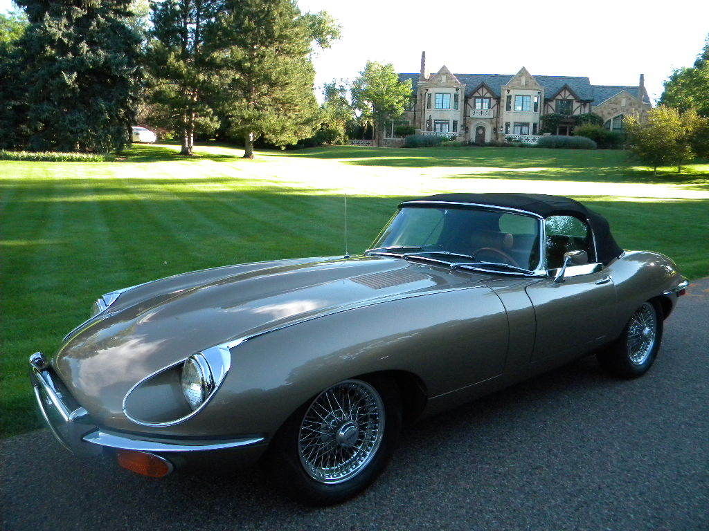 1970 Golden Sand Jaguar E-Type Convertible