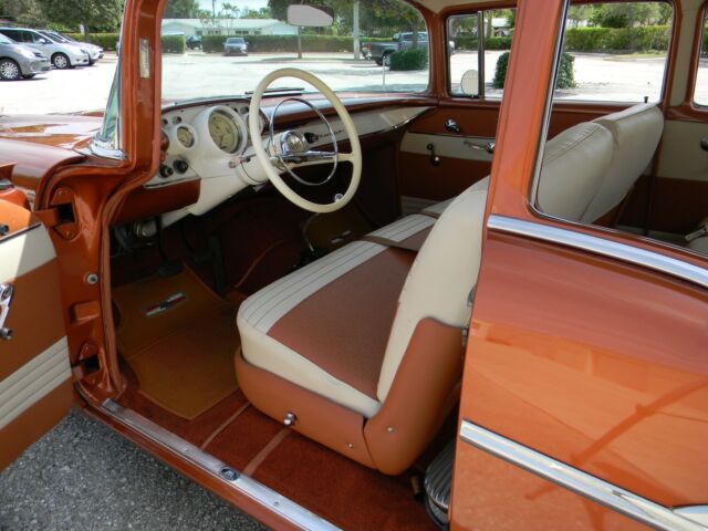 1957 Atomic Orange Chevrolet Bel Air/150/210 2 door post