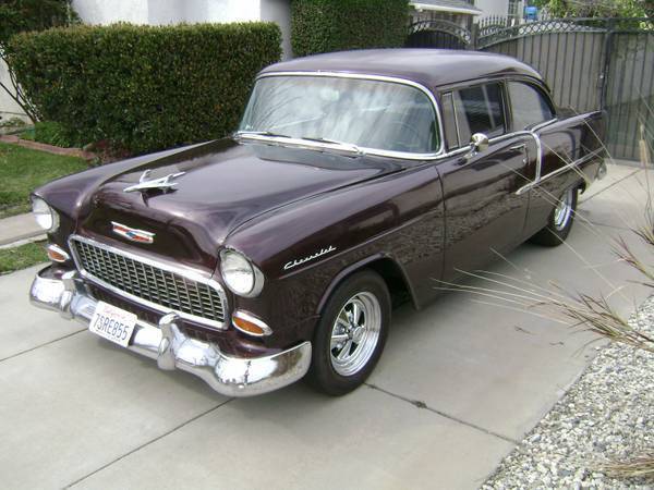 1955 Black Cherry Chevrolet Bel Air/150/210 Coupe