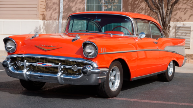 1957 Red Chevrolet Bel Air/150/210 Coupe