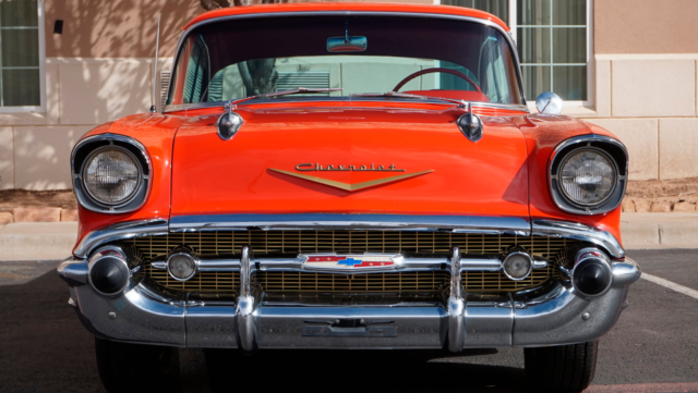 1957 Red Chevrolet Bel Air/150/210 Coupe