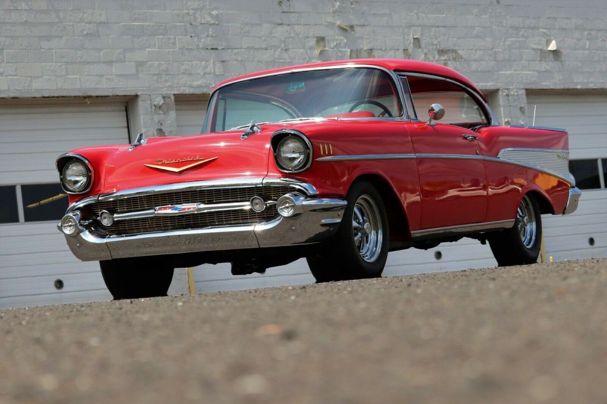 1957 Red Chevrolet Bel Air/150/210 Hardtop