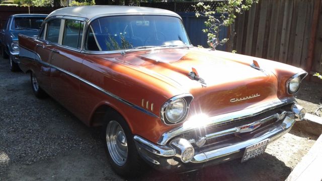 1957 copper Chevrolet Bel Air/150/210 4 door