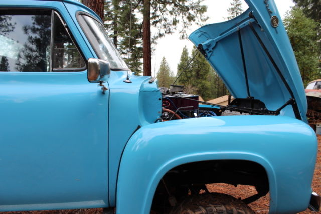 1955 blue Ford F-100 Standard Cab Pickup