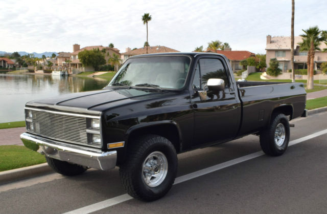 1984 Midnight Black GMC Sierra 2500 Single Cab Long Bed Pickup 