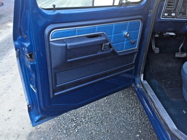 1977 Blue and Silver Ford F-250 Standard Cab Pickup