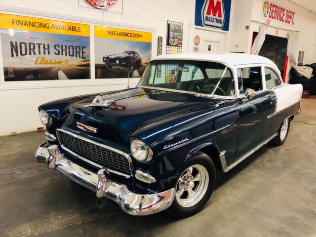 1955 Blue Chevrolet Bel Air/150/210 2 Post