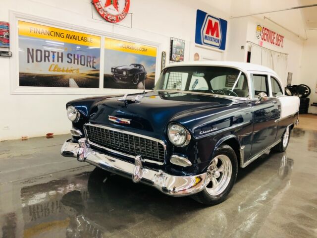 1955 Blue Chevrolet Bel Air/150/210 2 Post
