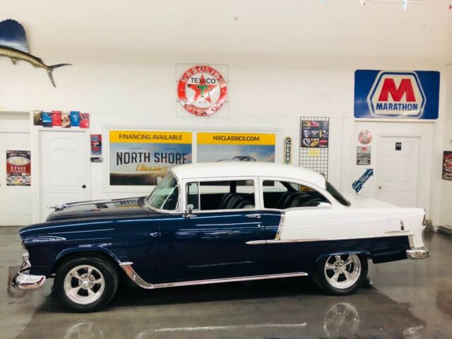 1955 Blue Chevrolet Bel Air/150/210 2 Post