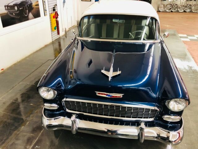 1955 Blue Chevrolet Bel Air/150/210 2 Post