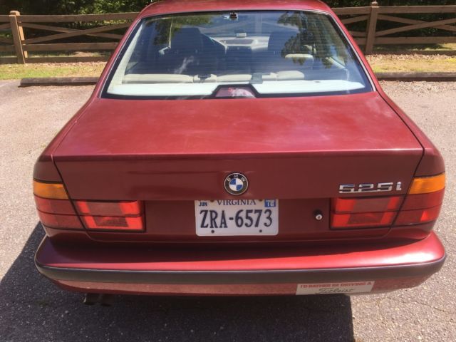 1991 Red BMW 5-Series Sedan