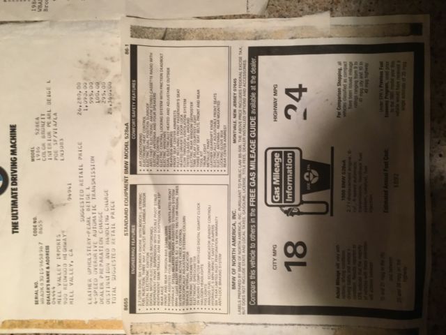 1986 Bronzit BMW 5-Series 4 door sedan