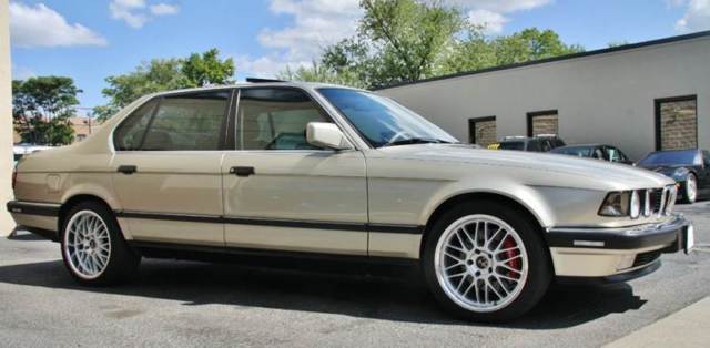 1990 Soft Gold BMW 7-Series Sedan