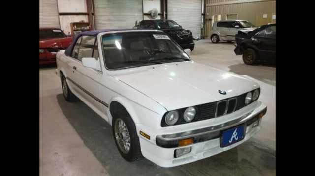 1988 White BMW 3-Series Convertible