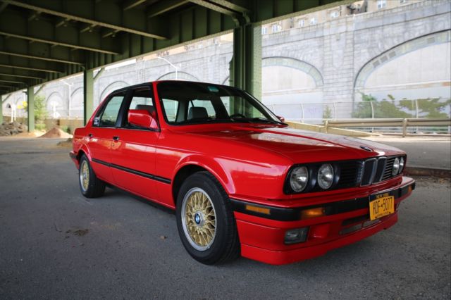 1990 red BMW 3-Series Sedan