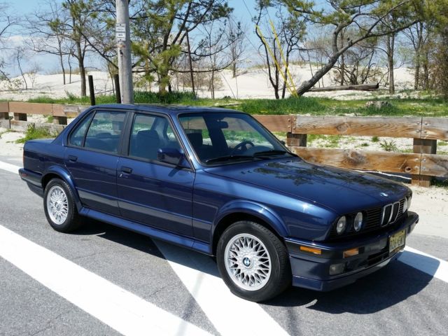 1991 Blue BMW 3-Series 4dr sedan