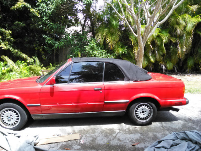 1990 Red BMW 3-Series Convertible