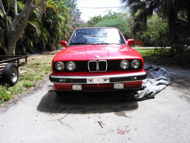 1990 Red BMW 3-Series Convertible