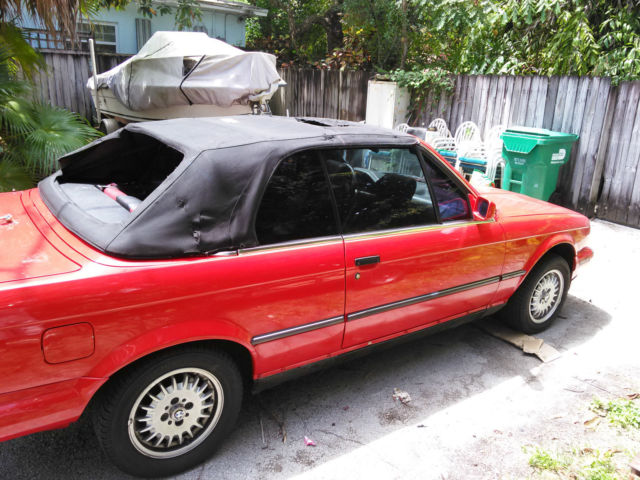 1990 Red BMW 3-Series Convertible