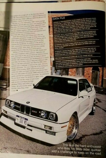 1989 White BMW M3 Coupe