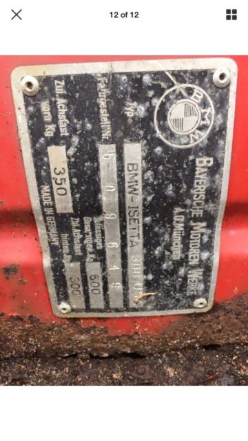 1957 Red BMW ISETTA 300 LOW RESERVE Coupe