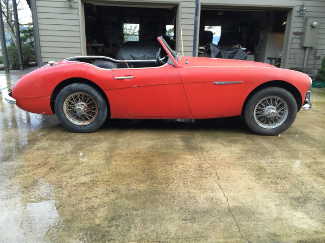 1958 Red Austin Healey 100-6 Convertible