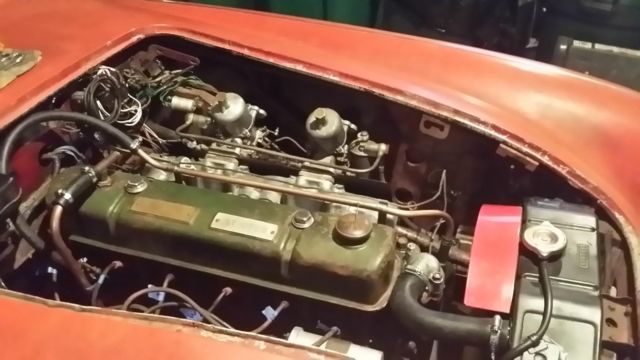 1958 Red Austin Healey 100-6 Convertible