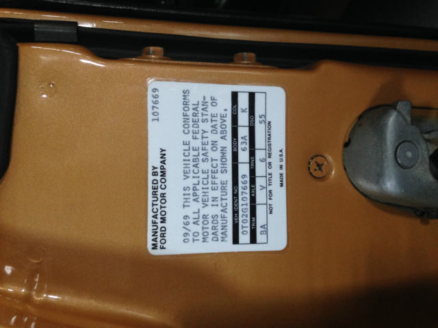 1970 METALLIC GOLD Ford Mustang