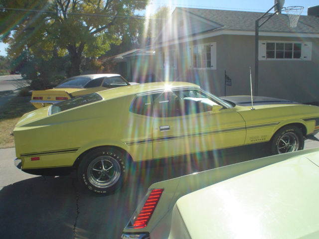 1971 Grabber Yellow Ford Mustang 2 door fast back