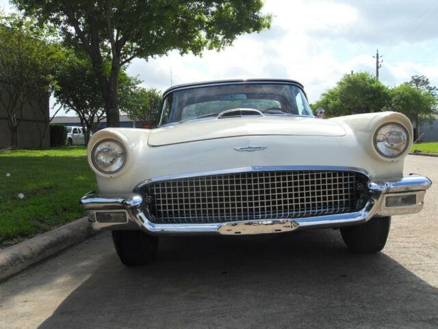 1957 White Ford Thunderbird Convertible
