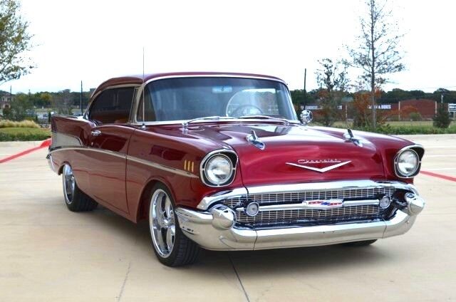 1957 Red Chevrolet Bel Air/150/210 Coupe