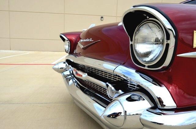 1957 Red Chevrolet Bel Air/150/210 Coupe