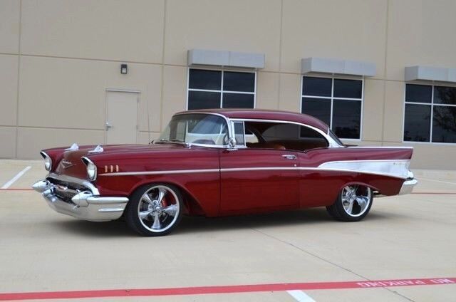 1957 Red Chevrolet Bel Air/150/210 Coupe