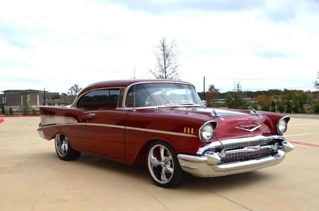 1957 Red Chevrolet Bel Air/150/210 Coupe