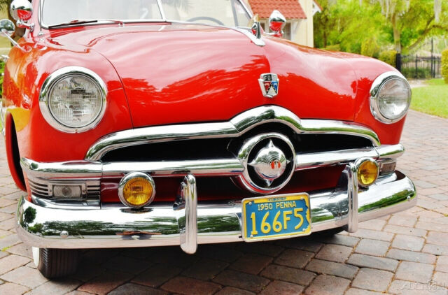 1950 Red Ford Custom Convertible