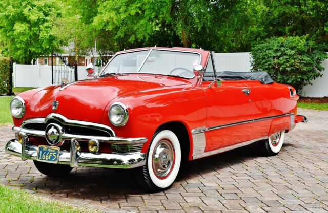 1950 Red Ford Custom Convertible