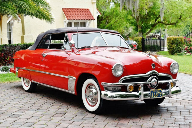 1950 Red Ford Custom Convertible