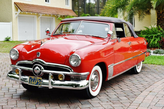 1950 Red Ford Custom Convertible