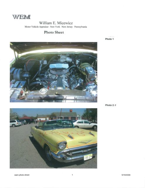 1957 Yellow Chevrolet Bel Air/150/210