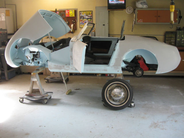 1960 Light Blue Austin Healey Sprite Convertible