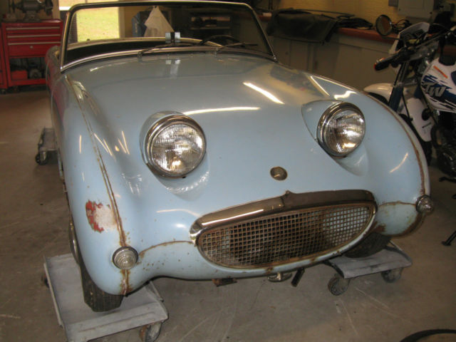 1960 Light Blue Austin Healey Sprite Convertible