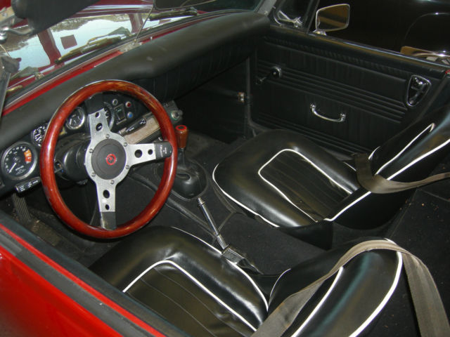 1973 red Austin Healey Sprite convertible