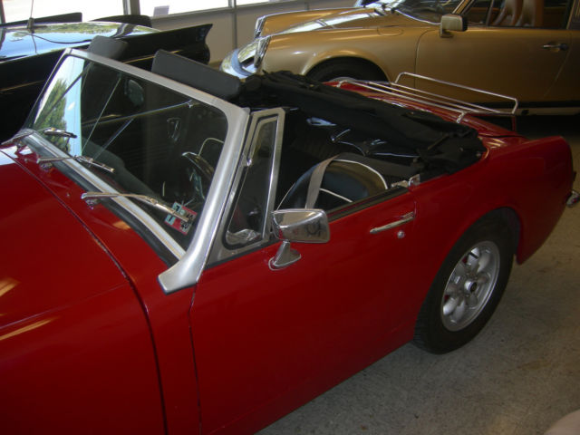 1973 red Austin Healey Sprite convertible